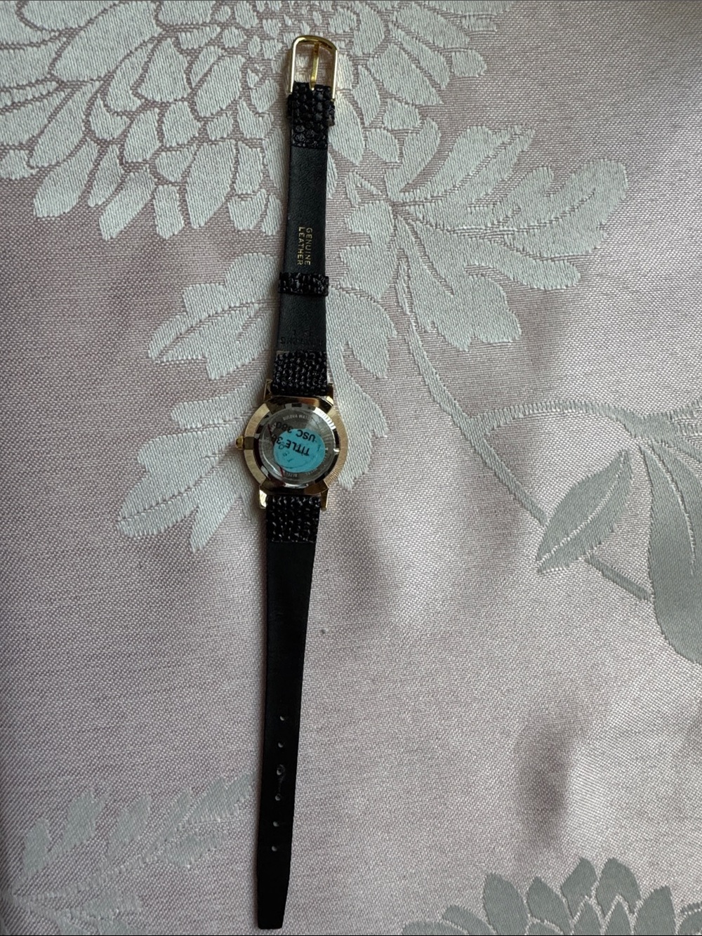 1988 Olympic Team Bulova Women's Black Strap Watch with Gold face - Picture 4 of 6